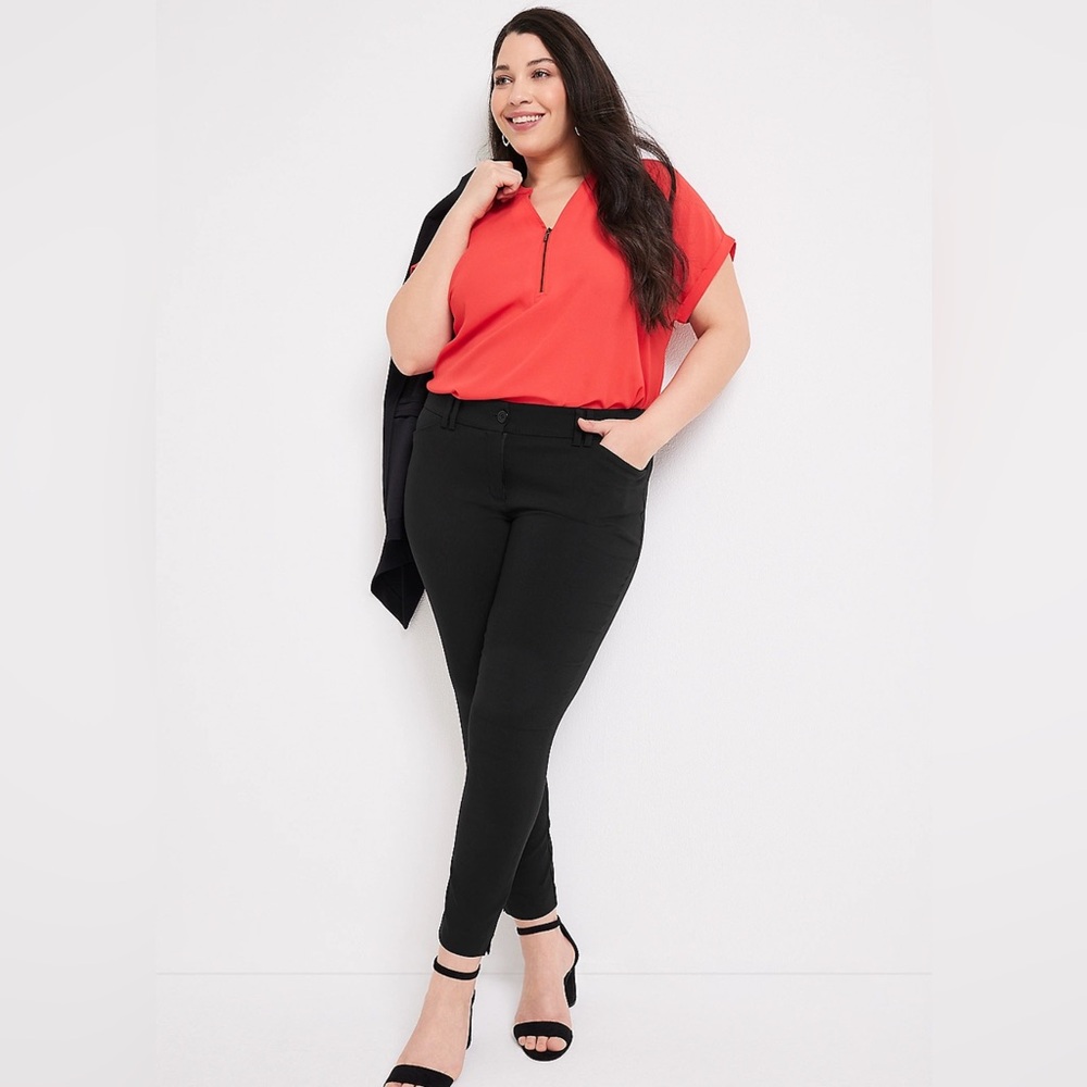 Maurice’s Plus Size Bengaline Constructed Waist Mid Rise Skinny Dress Pant